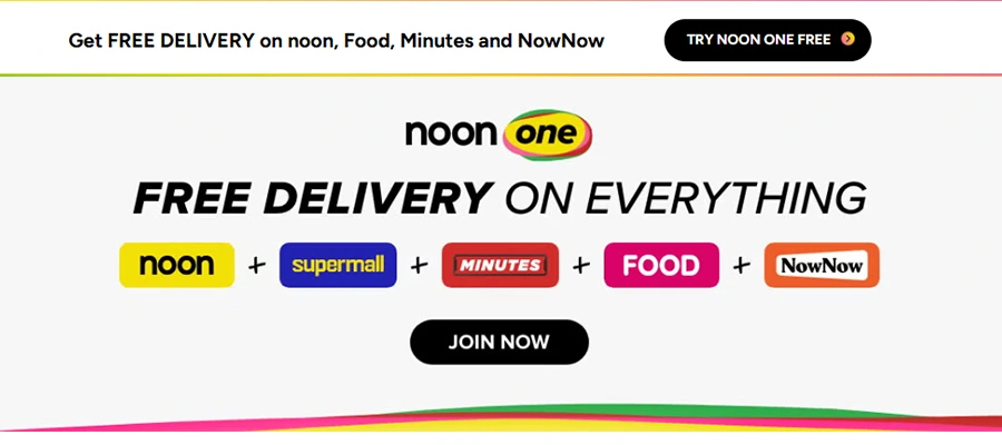  Noon One subscription benefits in UAE including free delivery, exclusive discounts, and early sale access